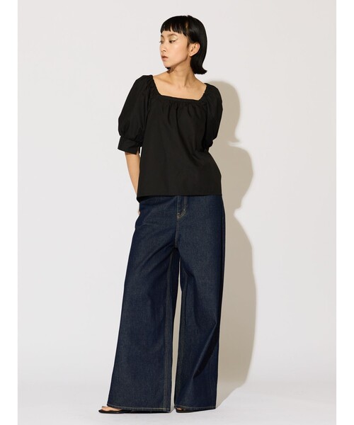 MIDIUMISOLID(ミディウミソリッド)の「MIDIUMISOLID for Ladies 2WAYトップス(シャツ/ブラウス・レディース・ライトグレー/ブラック・FREE)」の8枚目の写真
