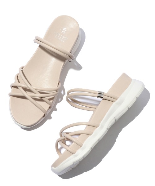 ROPE' PICNIC（ロペピクニック）の「クロスストリングスライド＆バックスリングサンダル（サンダル・レディース・ブラック/シルバー/ゴールド/キナリ・L/M）」の7枚目の写真