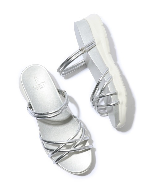 ROPE' PICNIC（ロペピクニック）の「クロスストリングスライド＆バックスリングサンダル（サンダル・レディース・ブラック/シルバー/ゴールド/キナリ・L/M）」の18枚目の写真