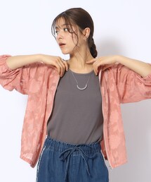 ◆花柄シアーZIPパーカ