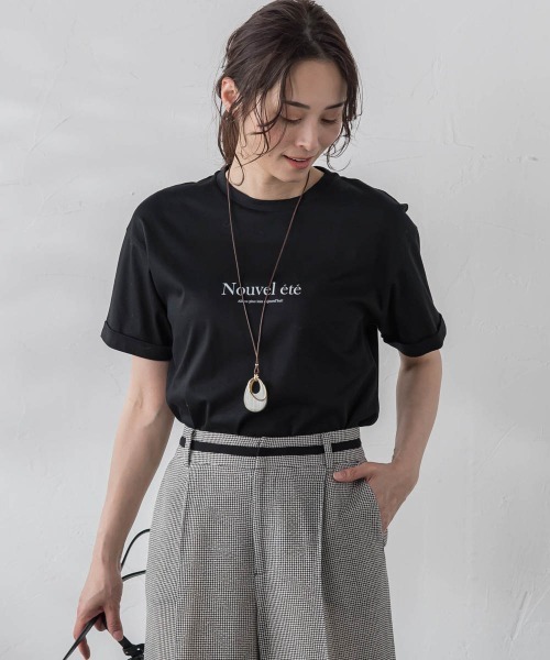 LAUTREAMONT(ロートレアモン)の「スムースロゴプリントTEE≪洗濯機で洗える≫(Tシャツ/カットソー・レディース・ブラック/ホワイト・11号/9号)」の2枚目の写真