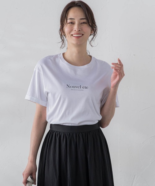 LAUTREAMONT(ロートレアモン)の「スムースロゴプリントTEE≪洗濯機で洗える≫(Tシャツ/カットソー・レディース・ブラック/ホワイト・11号/9号)」の13枚目の写真