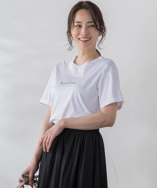 LAUTREAMONT(ロートレアモン)の「スムースロゴプリントTEE≪洗濯機で洗える≫(Tシャツ/カットソー・レディース・ブラック/ホワイト・11号/9号)」の14枚目の写真