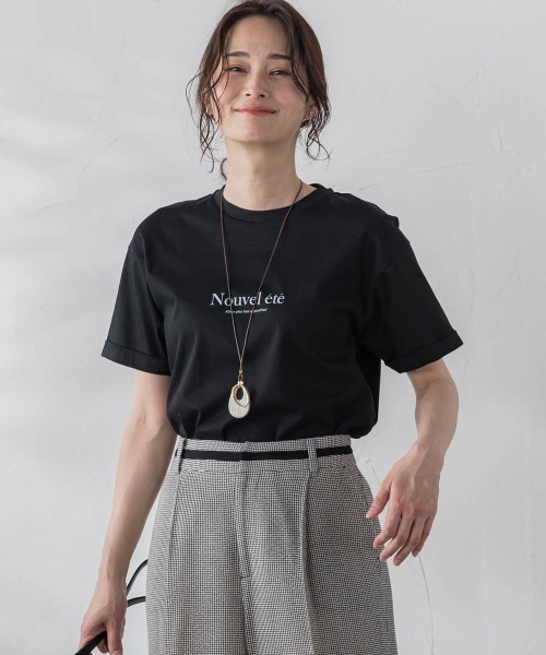 LAUTREAMONT(ロートレアモン)の「スムースロゴプリントTEE≪洗濯機で洗える≫(Tシャツ/カットソー・レディース・ブラック/ホワイト・11号/9号)」の8枚目の写真