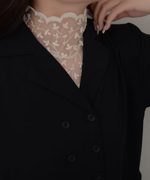 Mayree（メイリー）の「【resonance】フラワー刺繍 シアータートル/つけ襟【マルチウェイ/オケージョン】（付け襟・レディース・アイボリー/ブラック・FREE）」の2枚目の写真