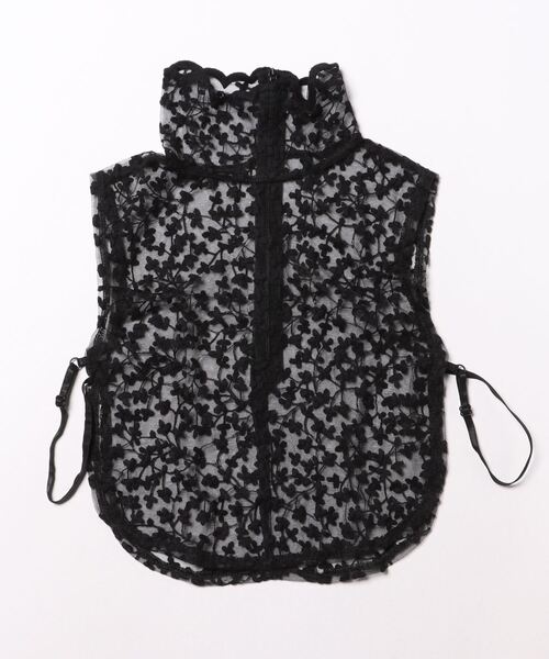 Mayree（メイリー）の「【resonance】フラワー刺繍 シアータートル/つけ襟【マルチウェイ/オケージョン】（付け襟・レディース・アイボリー/ブラック・FREE）」の4枚目の写真