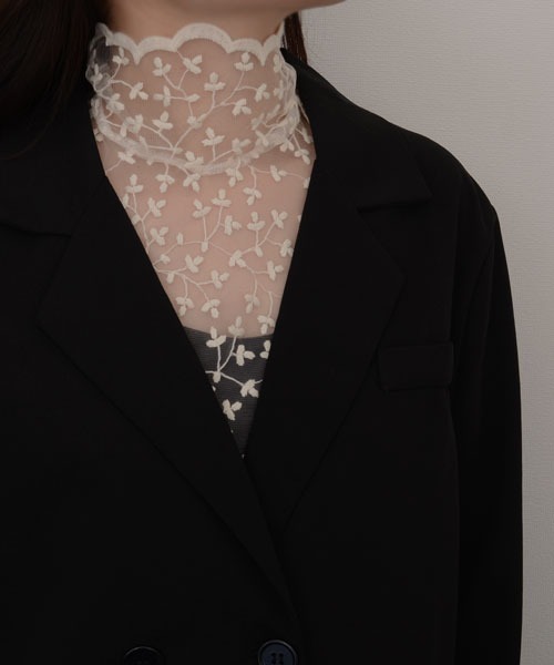 Mayree（メイリー）の「【resonance】フラワー刺繍 シアータートル/つけ襟【マルチウェイ/オケージョン】（付け襟・レディース・アイボリー/ブラック・FREE）」の11枚目の写真