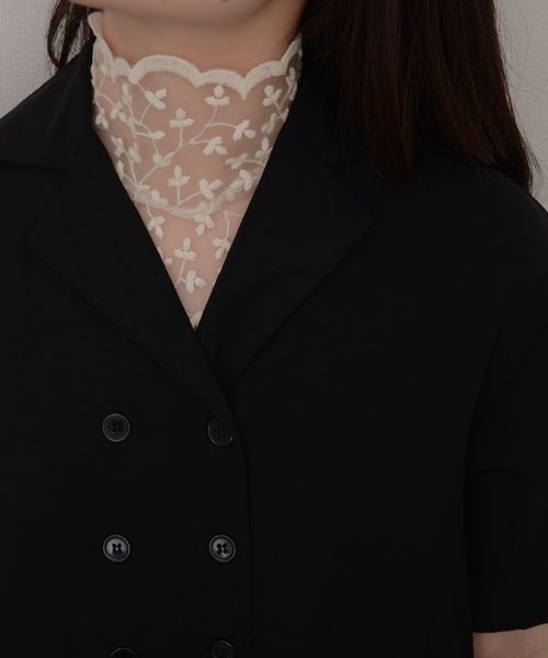 Mayree（メイリー）の「【resonance】フラワー刺繍 シアータートル/つけ襟【マルチウェイ/オケージョン】（付け襟・レディース・アイボリー/ブラック・FREE）」の15枚目の写真