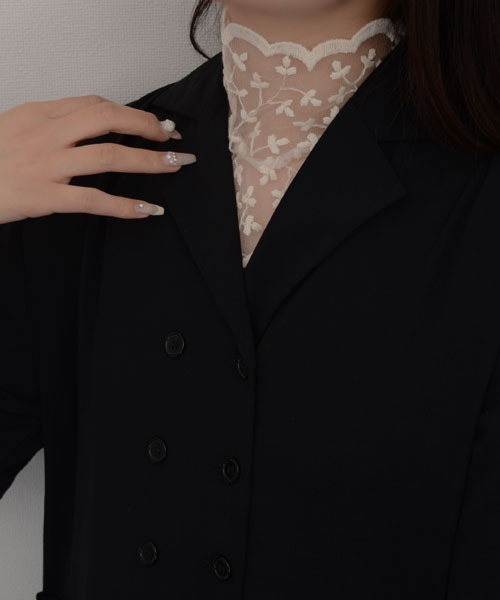 Mayree（メイリー）の「【resonance】フラワー刺繍 シアータートル/つけ襟【マルチウェイ/オケージョン】（付け襟・レディース・アイボリー/ブラック・FREE）」の14枚目の写真