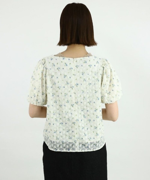 F i.n.t(フィント)の「花柄楊柳レースバルーンスリーブブラウス/F&A/fint(シャツ/ブラウス・レディース・オレンジ/ライトブルー・FREE)」の14枚目の写真
