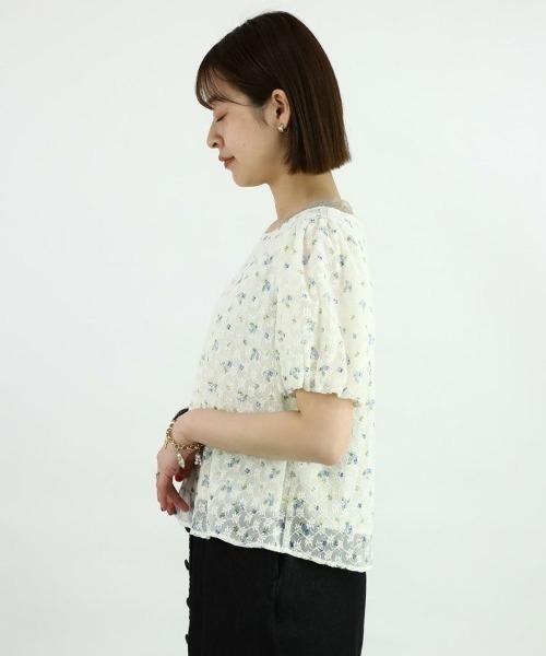 F i.n.t(フィント)の「花柄楊柳レースバルーンスリーブブラウス/F&A/fint(シャツ/ブラウス・レディース・オレンジ/ライトブルー・FREE)」の15枚目の写真