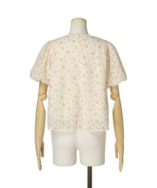 F i.n.t(フィント)の「花柄楊柳レースバルーンスリーブブラウス/F&A/fint(シャツ/ブラウス・レディース・オレンジ/ライトブルー・FREE)」の7枚目の写真