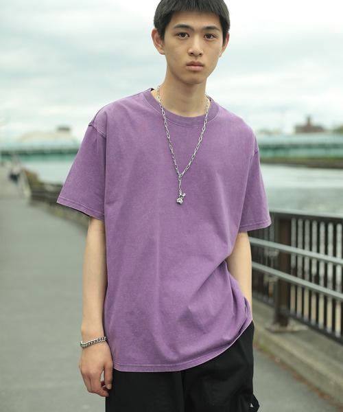 HOOK（フック）の「HOOK -select-  ベーシックウォッシュ半袖TEE　6.8オンス (SS)（Tシャツ/カットソー・メンズ・グリーン/ライトグレー/パープル/ベージュ/ブルー/ブラック/カーキ/チョコ・M/L/XL）」の8枚目の写真