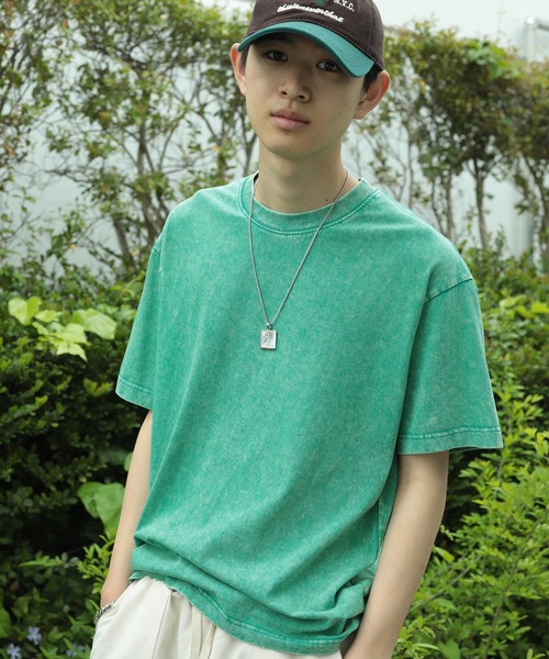 HOOK（フック）の「HOOK -select-  ベーシックウォッシュ半袖TEE　6.8オンス (SS)（Tシャツ/カットソー・メンズ・グリーン/ライトグレー/パープル/ベージュ/ブルー/ブラック/カーキ/チョコ・M/L/XL）」の22枚目の写真