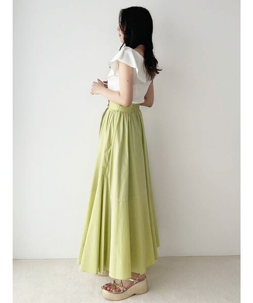 MERCURYDUO（マーキュリーデュオ）の「ランダムフレアアシメスカート（スカート・レディース・ピンク/ライム/ブラック・MEDIUM/SMALL）」の7枚目の写真