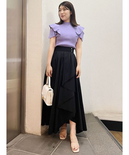 MERCURYDUO（マーキュリーデュオ）の「ランダムフレアアシメスカート（スカート・レディース・ピンク/ライム/ブラック・MEDIUM/SMALL）」の8枚目の写真