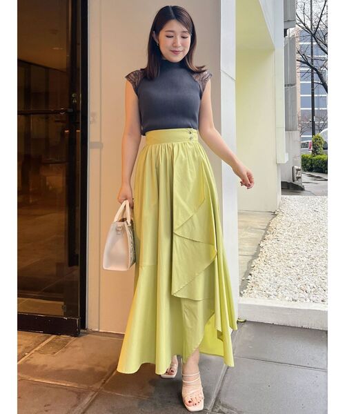 MERCURYDUO（マーキュリーデュオ）の「ランダムフレアアシメスカート（スカート・レディース・ピンク/ライム/ブラック・MEDIUM/SMALL）」の14枚目の写真