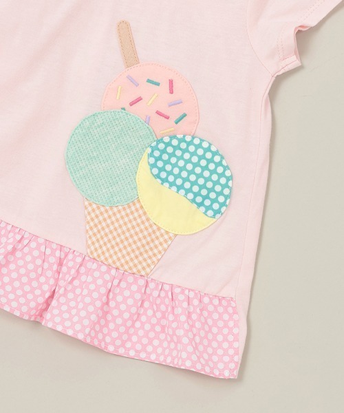 新品・ベイビーチアー　アイスクリームTシャツ　ポンポンパンツ　セット　120 baby cheer（ベイビーチアー）の「アイスクリームTシャツ（T