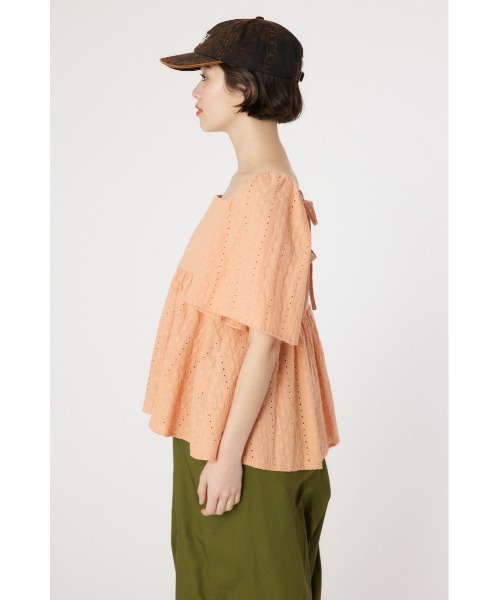 RODEO CROWNS WIDE BOWL（ロデオクラウンズワイドボウル）の「バックリボンフレアトップス（シャツ/ブラウス・レディース・オフホワイト/オレンジ系その他/ブラック・FREE）」の10枚目の写真