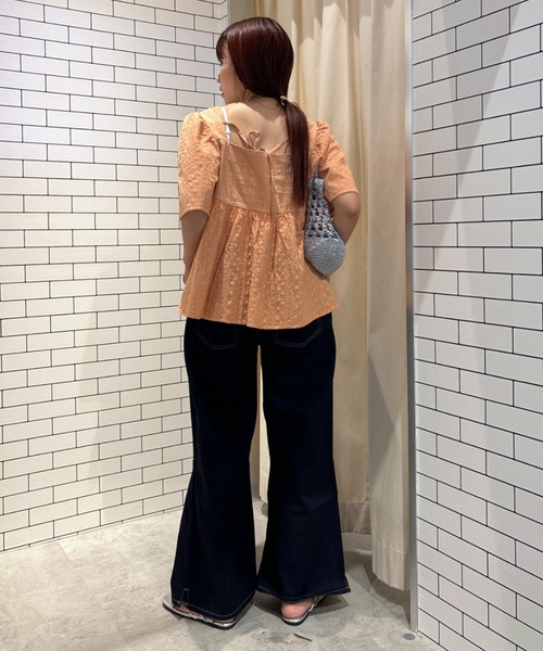 RODEO CROWNS WIDE BOWL（ロデオクラウンズワイドボウル）の「バックリボンフレアトップス（シャツ/ブラウス・レディース・オフホワイト/オレンジ系その他/ブラック・FREE）」の16枚目の写真