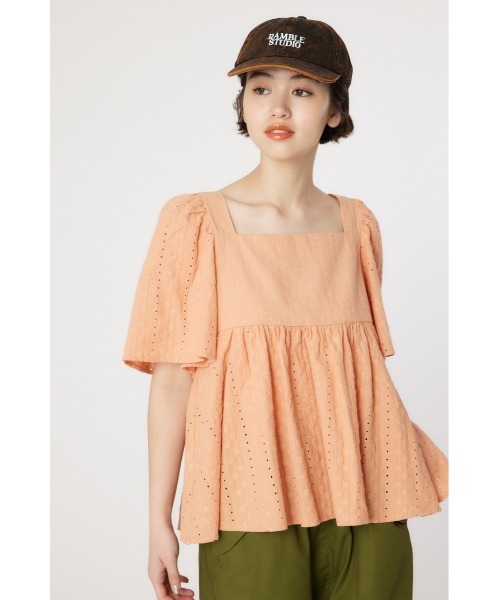 RODEO CROWNS WIDE BOWL（ロデオクラウンズワイドボウル）の「バックリボンフレアトップス（シャツ/ブラウス・レディース・オフホワイト/オレンジ系その他/ブラック・FREE）」の18枚目の写真