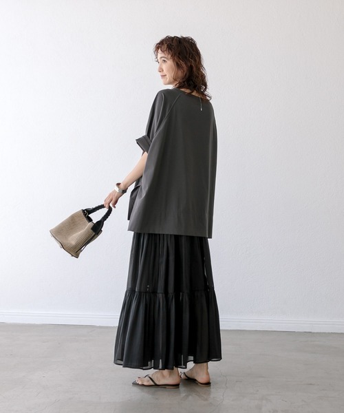 RIVE DROITE（リヴドロワ）の「ポンチョカットソー（Tシャツ/カットソー・レディース・チャコールグレー/ブラック/オフホワイト・FREE）」の22枚目の写真