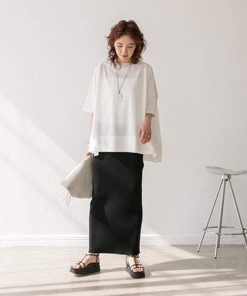 RIVE DROITE（リヴドロワ）の「ポンチョカットソー（Tシャツ/カットソー・レディース・チャコールグレー/ブラック/オフホワイト・FREE）」の13枚目の写真