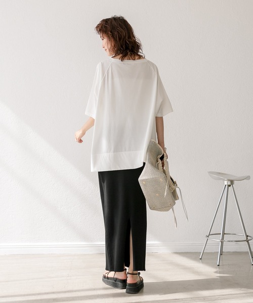 RIVE DROITE（リヴドロワ）の「ポンチョカットソー（Tシャツ/カットソー・レディース・チャコールグレー/ブラック/オフホワイト・FREE）」の10枚目の写真