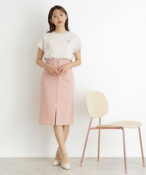 index(インデックス)の「◆《5color》UV ワンポイント刺繍デザインTシャツ【接触冷感/洗濯機洗い可】(Tシャツ/カットソー・レディース・ナチュラル/オフホワイト/ブラック/チャコールグレー/ライトブルー・36/38/40/42)」の19枚目の写真