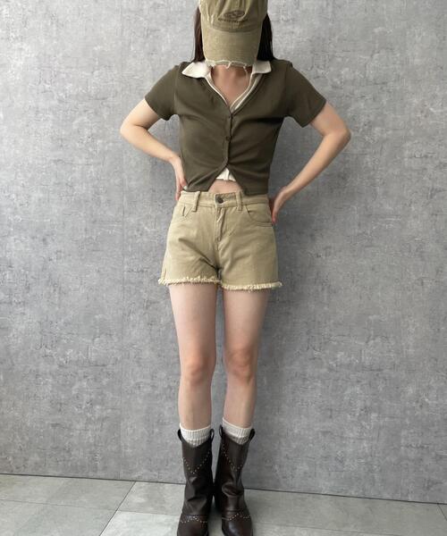 dispark（ディスパーク）の「DISPARK/アンサンブルクロップドT（アンサンブル・レディース・アイボリー/カーキ・FREE）」の4枚目の写真