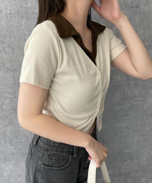 dispark（ディスパーク）の「DISPARK/アンサンブルクロップドT（アンサンブル・レディース・アイボリー/カーキ・FREE）」の7枚目の写真