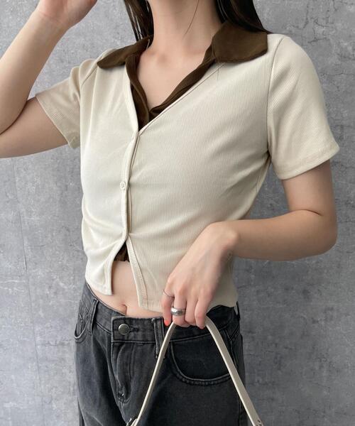 dispark（ディスパーク）の「DISPARK/アンサンブルクロップドT（アンサンブル・レディース・アイボリー/カーキ・FREE）」の6枚目の写真