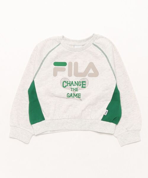 FILA(フィラ)の「FILA/フィラ スウェットクルー(スウェット・キッズ・オートミール/レッド・130/140/150/160)」の1枚目の写真