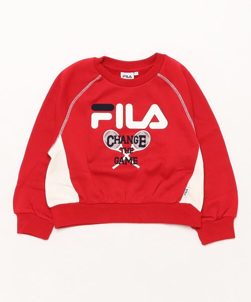 FILA(フィラ)の「FILA/フィラ スウェットクルー(スウェット・キッズ・オートミール/レッド・130/140/150/160)」の2枚目の写真