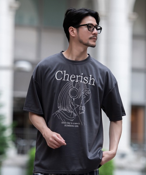 SILVER BULLET(シルバーバレット)の「『CavariA/キャバリア』イラストガール半袖Tシャツ(Tシャツ/カットソー・メンズ・チャコール/ミント/ホワイト・L/M)」の8枚目の写真