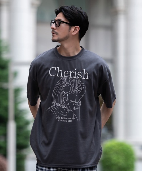 SILVER BULLET(シルバーバレット)の「『CavariA/キャバリア』イラストガール半袖Tシャツ(Tシャツ/カットソー・メンズ・チャコール/ミント/ホワイト・L/M)」の9枚目の写真