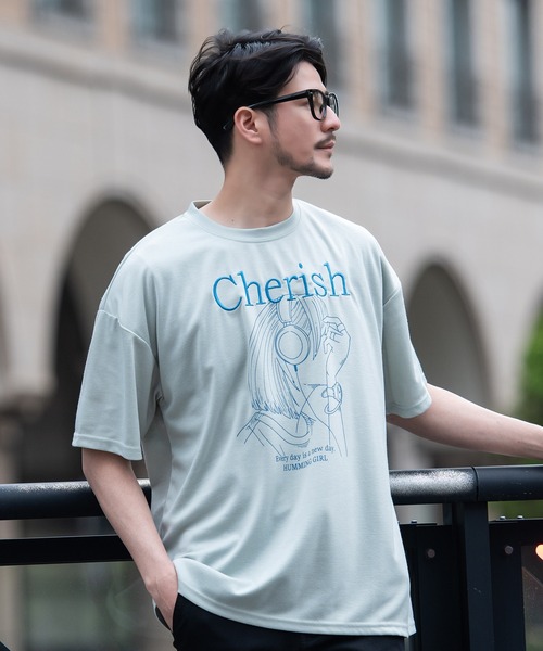 SILVER BULLET(シルバーバレット)の「『CavariA/キャバリア』イラストガール半袖Tシャツ(Tシャツ/カットソー・メンズ・チャコール/ミント/ホワイト・L/M)」の13枚目の写真