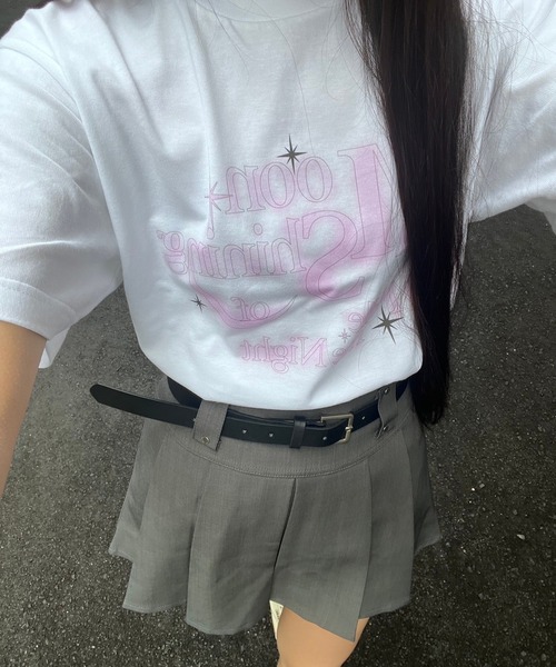 fiere(フィエール)の「ムーンプリント半袖Tシャツ(Tシャツ/カットソー・レディース・ホワイト・M/L)」の2枚目の写真