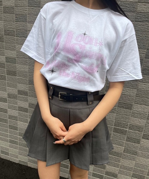 fiere(フィエール)の「ムーンプリント半袖Tシャツ(Tシャツ/カットソー・レディース・ホワイト・M/L)」の5枚目の写真