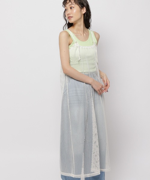 niko and...（ニコアンド）の「レイヤードメッシュワンピース（ワンピース・レディース・ブラック/オフホワイト・FREE）」の2枚目の写真