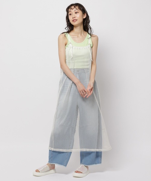 niko and...（ニコアンド）の「レイヤードメッシュワンピース（ワンピース・レディース・ブラック/オフホワイト・FREE）」の4枚目の写真