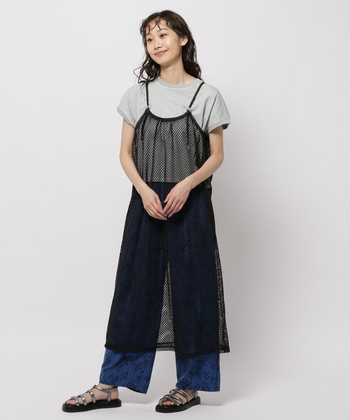 niko and...（ニコアンド）の「レイヤードメッシュワンピース（ワンピース・レディース・ブラック/オフホワイト・FREE）」の5枚目の写真