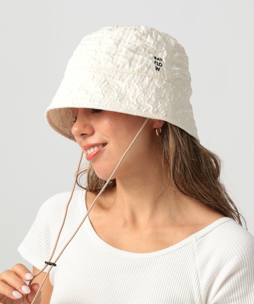 BAYFLOW（ベイフロー）の「ポコポコバケットハット（ハット・レディース・オフホワイト/ブラック・FREE）」の21枚目の写真