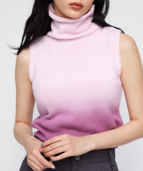 セール】LOOSE NECK GRADATION ニット（タンクトップ）｜LAGUA