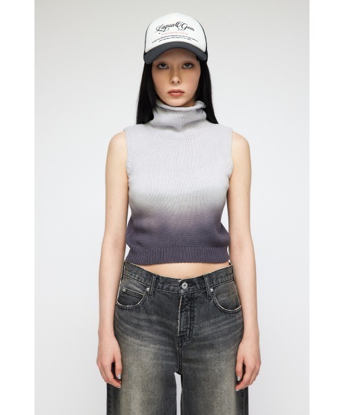 LAGUA GEM FLUFFY HOOD ラグアジェム フラッフィーニット セール】LOOSE NECK GRADATION ニット（タンクトップ）｜LAGUA
