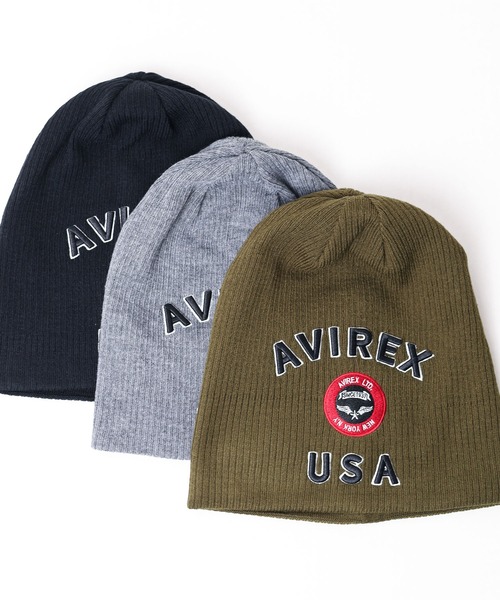 AVIREX（アヴィレックス）の「【78】【AVIREX】ロングアクリルニットワッチ（ニットキャップ/ビーニー・メンズ・チャコールグレー/ブラック/カーキ・FREE）」の6枚目の写真
