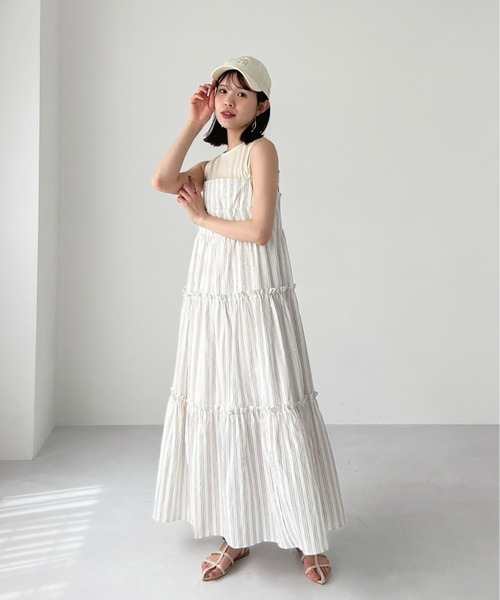 Olu.（オルドット）の「フリルストライプティアードワンピース