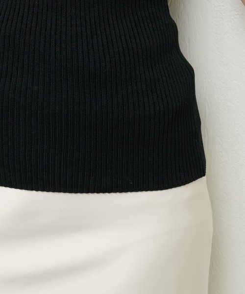 natural couture（ナチュラルクチュール）の「ビスチェ風シアーノースリニット（キャミソール・レディース・アイボリー/ブラック/ラベンダー/ピンク・FREE）」の7枚目の写真