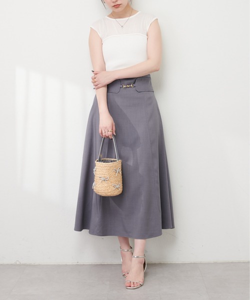 natural couture（ナチュラルクチュール）の「ビスチェ風シアーノースリニット（キャミソール・レディース・アイボリー/ブラック/ラベンダー/ピンク・FREE）」の22枚目の写真