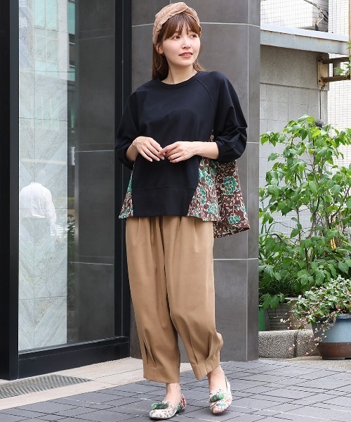 チチカカ(チチカカ)の「オトミプリントコンビプルオーバー(Tシャツ/カットソー・レディース・ブラック/グレー・FREE)」の3枚目の写真